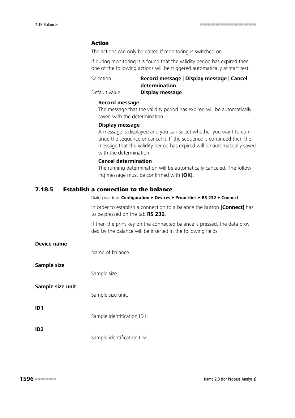 5 establish a connection to the balance, Establish a connection to the balance 6 | Metrohm tiamo 2.3 (process analysis) User Manual | Page 1612 / 1790