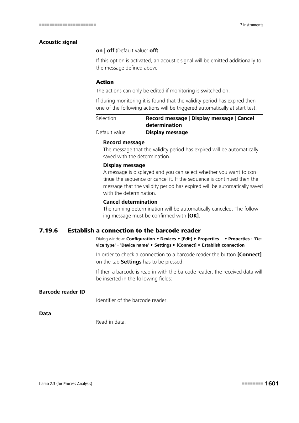 6 establish a connection to the barcode reader, Establish a connection to the barcode reader 1 | Metrohm tiamo 2.3 (process analysis) User Manual | Page 1617 / 1790