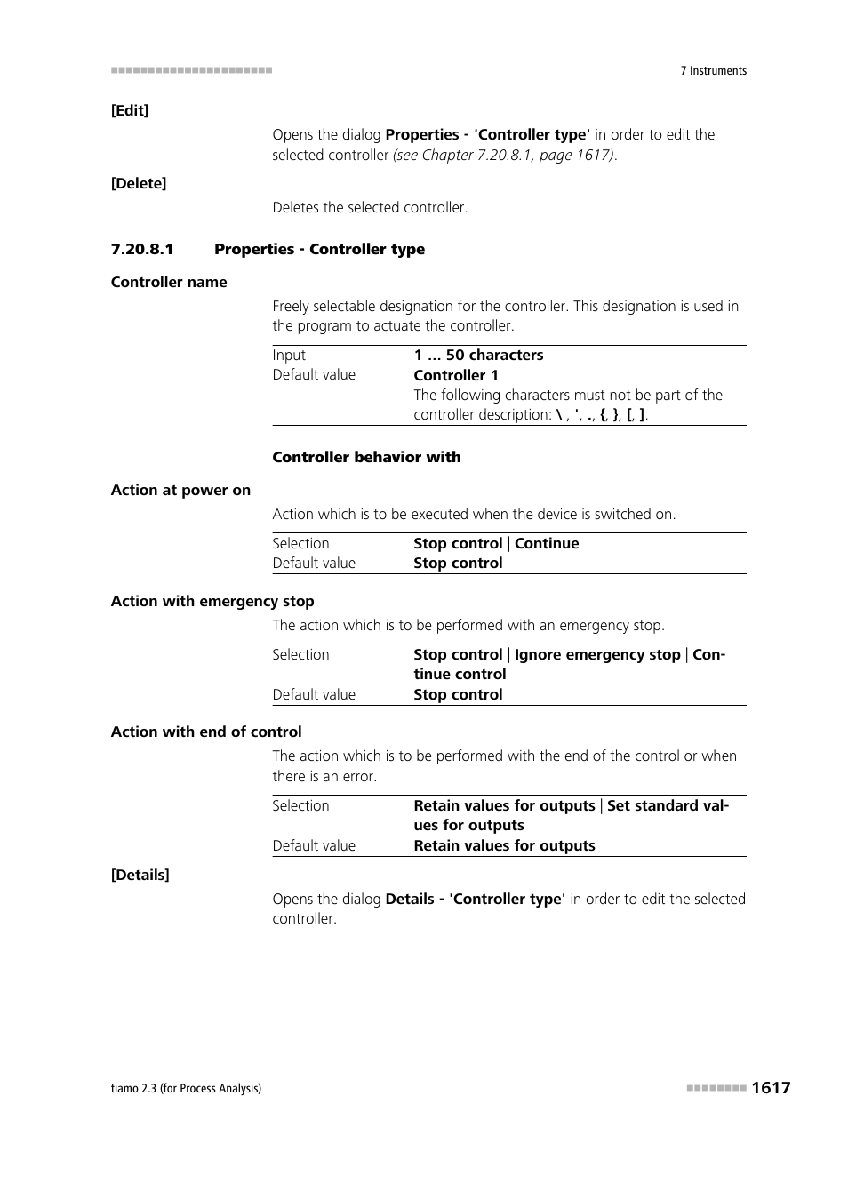 1 properties - controller type | Metrohm tiamo 2.3 (process analysis) User Manual | Page 1633 / 1790