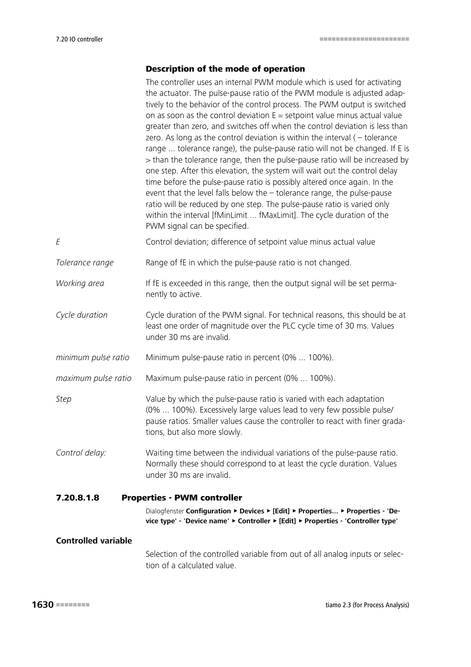 8 properties - pwm controller | Metrohm tiamo 2.3 (process analysis) User Manual | Page 1646 / 1790