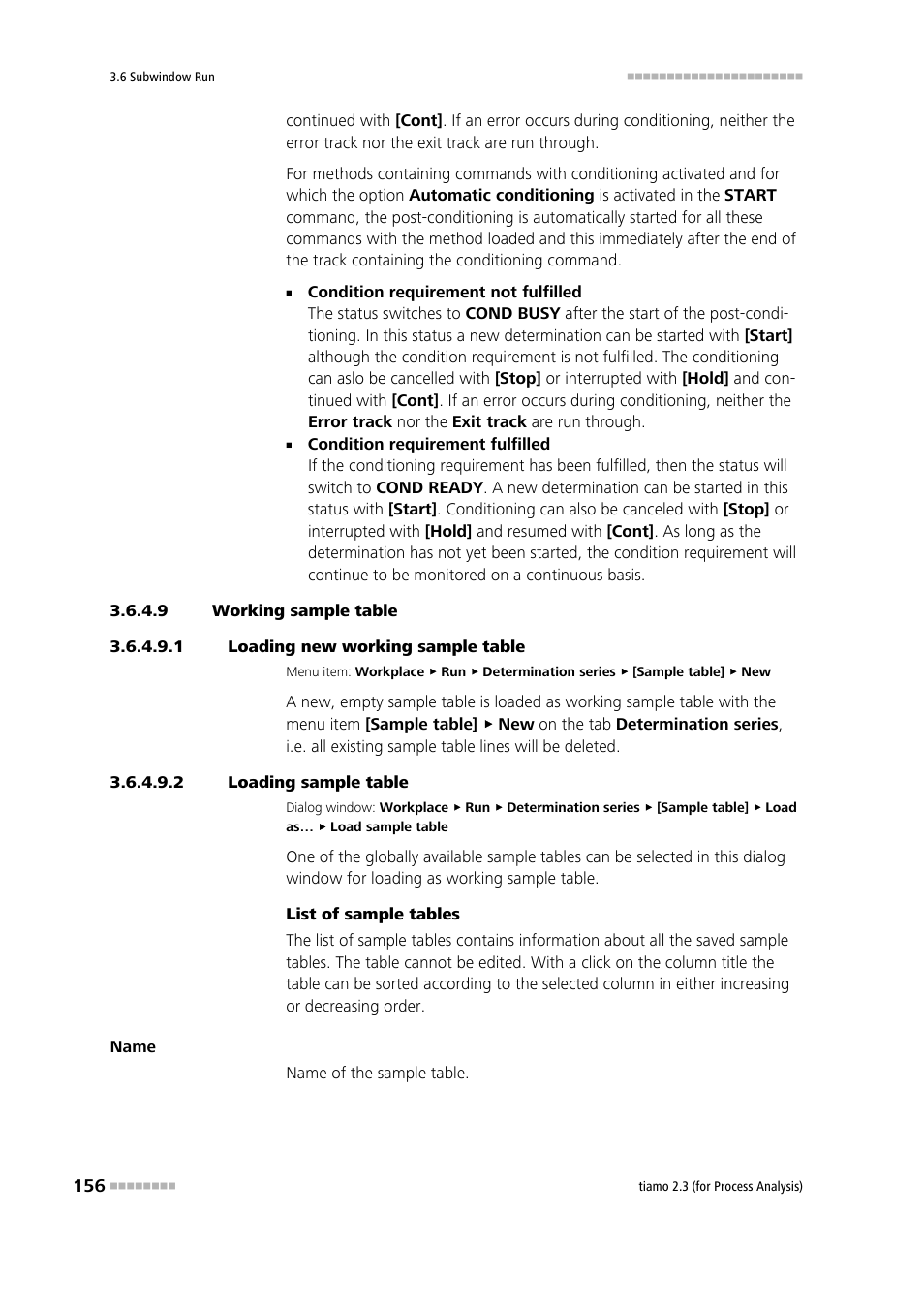 9 working sample table, 1 loading new working sample table, 2 loading sample table | Load sample table | Metrohm tiamo 2.3 (process analysis) User Manual | Page 172 / 1790