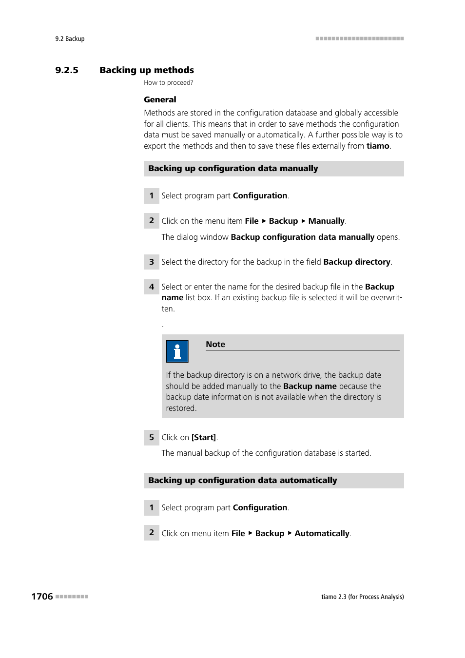 5 backing up methods, Backing up methods 6 | Metrohm tiamo 2.3 (process analysis) User Manual | Page 1722 / 1790