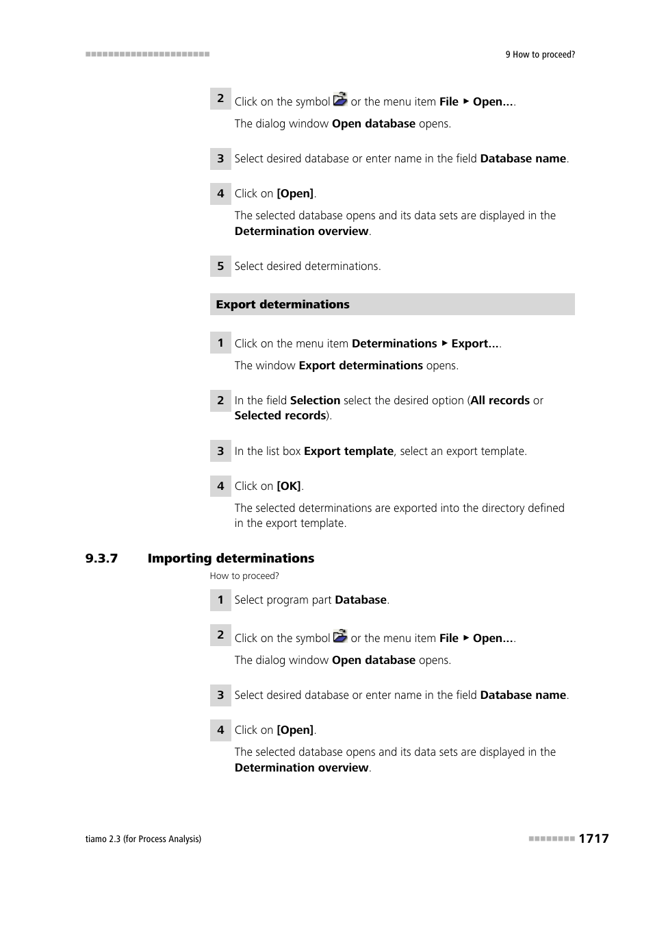 7 importing determinations, Importing determinations 7 | Metrohm tiamo 2.3 (process analysis) User Manual | Page 1733 / 1790