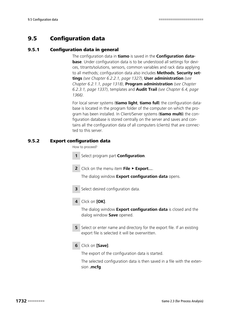 5 configuration data, 1 configuration data in general, 2 export configuration data | Configuration data 2, Configuration data in general 2, Export configuration data 2 | Metrohm tiamo 2.3 (process analysis) User Manual | Page 1748 / 1790