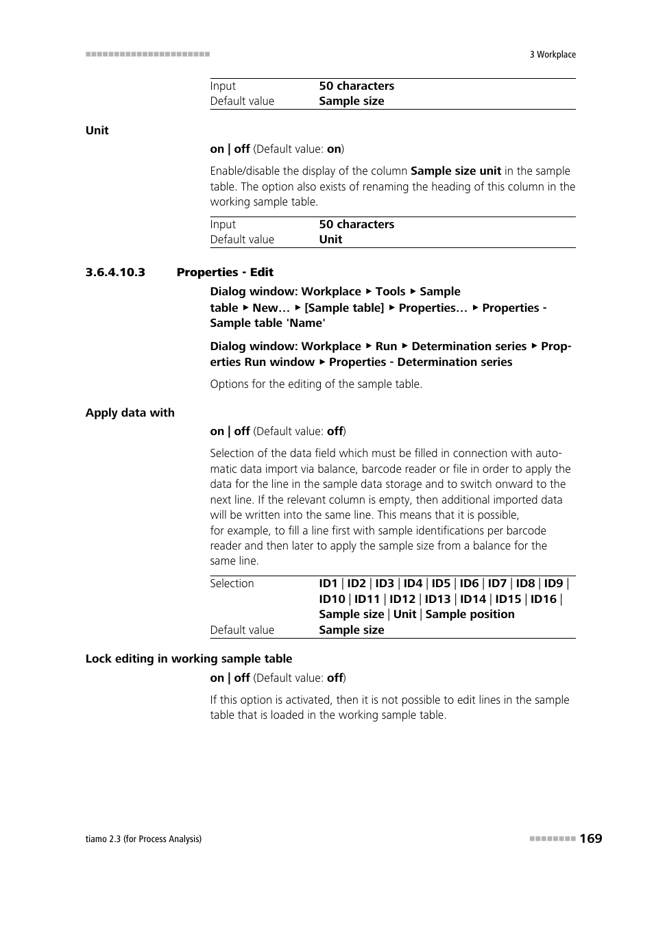 3 properties - edit | Metrohm tiamo 2.3 (process analysis) User Manual | Page 185 / 1790