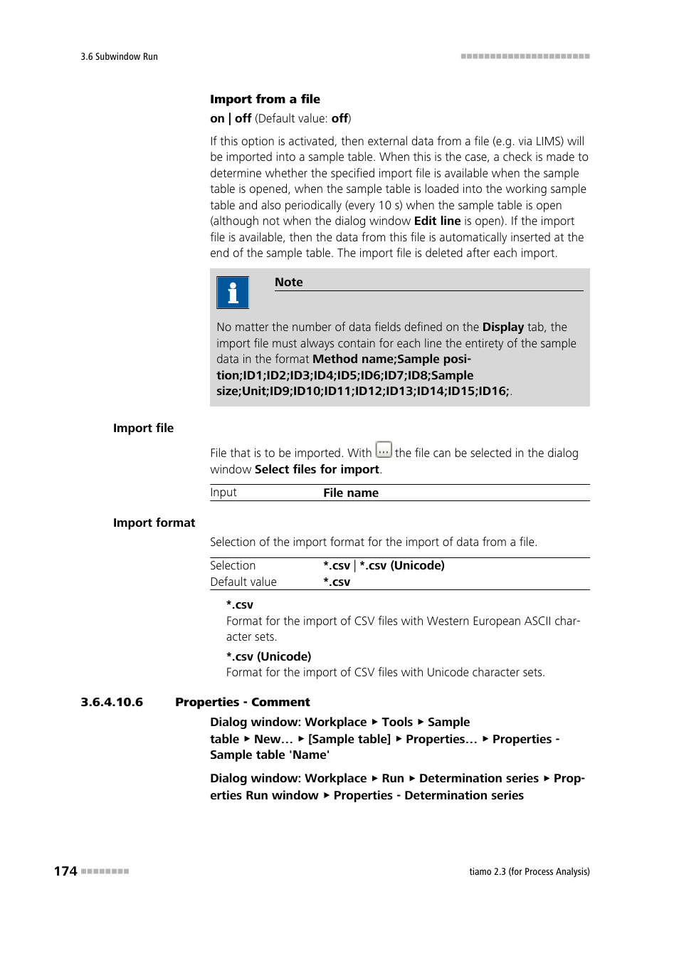 6 properties - comment | Metrohm tiamo 2.3 (process analysis) User Manual | Page 190 / 1790