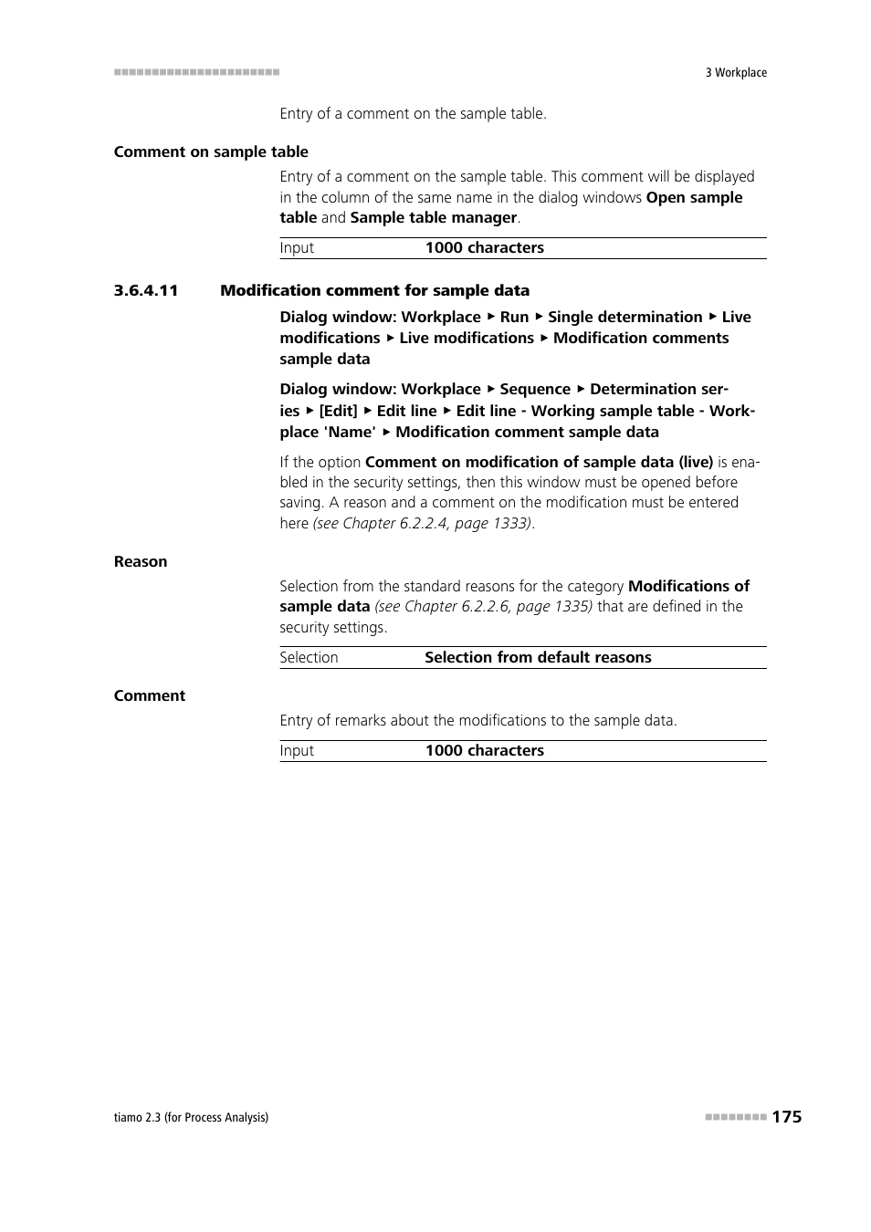 11 modification comment for sample data | Metrohm tiamo 2.3 (process analysis) User Manual | Page 191 / 1790
