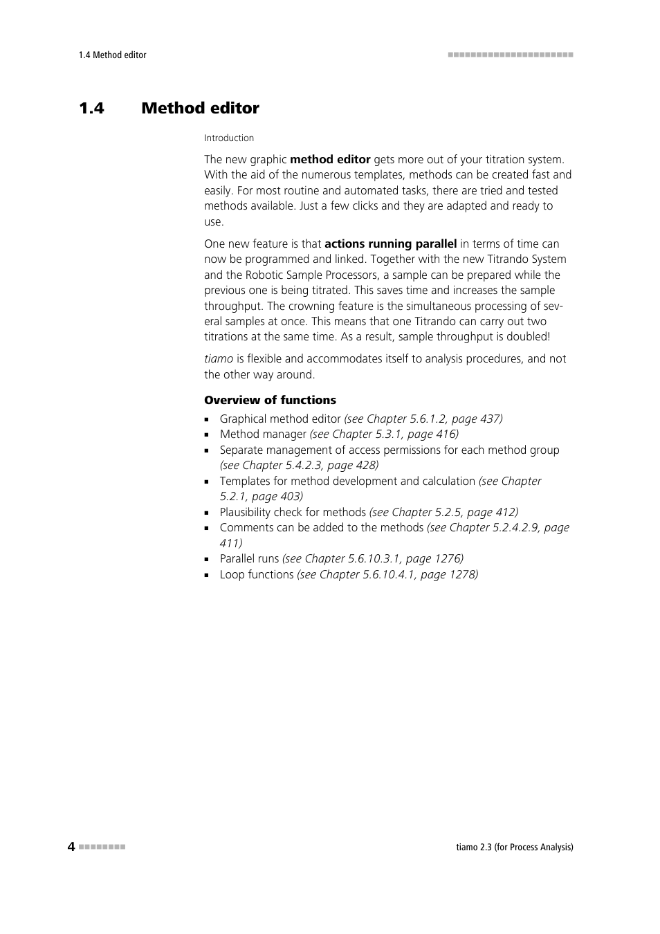 4 method editor, Method editor, Convenient method editor | Metrohm tiamo 2.3 (process analysis) User Manual | Page 20 / 1790