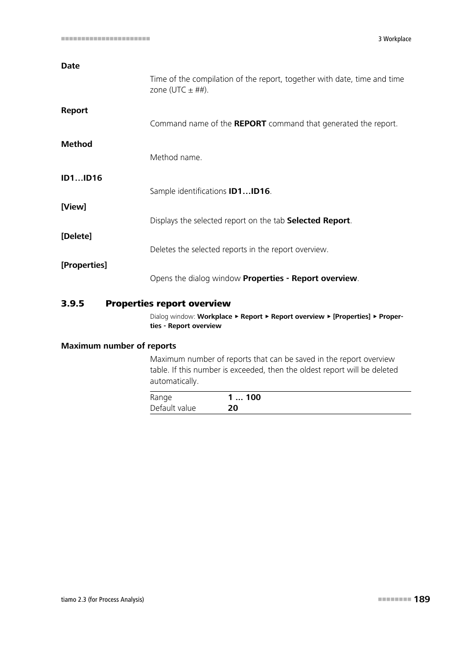 5 properties report overview, Properties report overview | Metrohm tiamo 2.3 (process analysis) User Manual | Page 205 / 1790