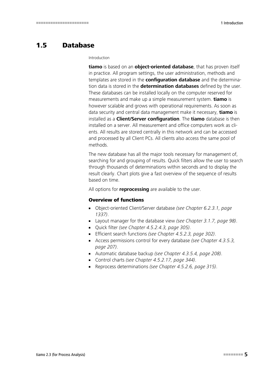 5 database, Database | Metrohm tiamo 2.3 (process analysis) User Manual | Page 21 / 1790