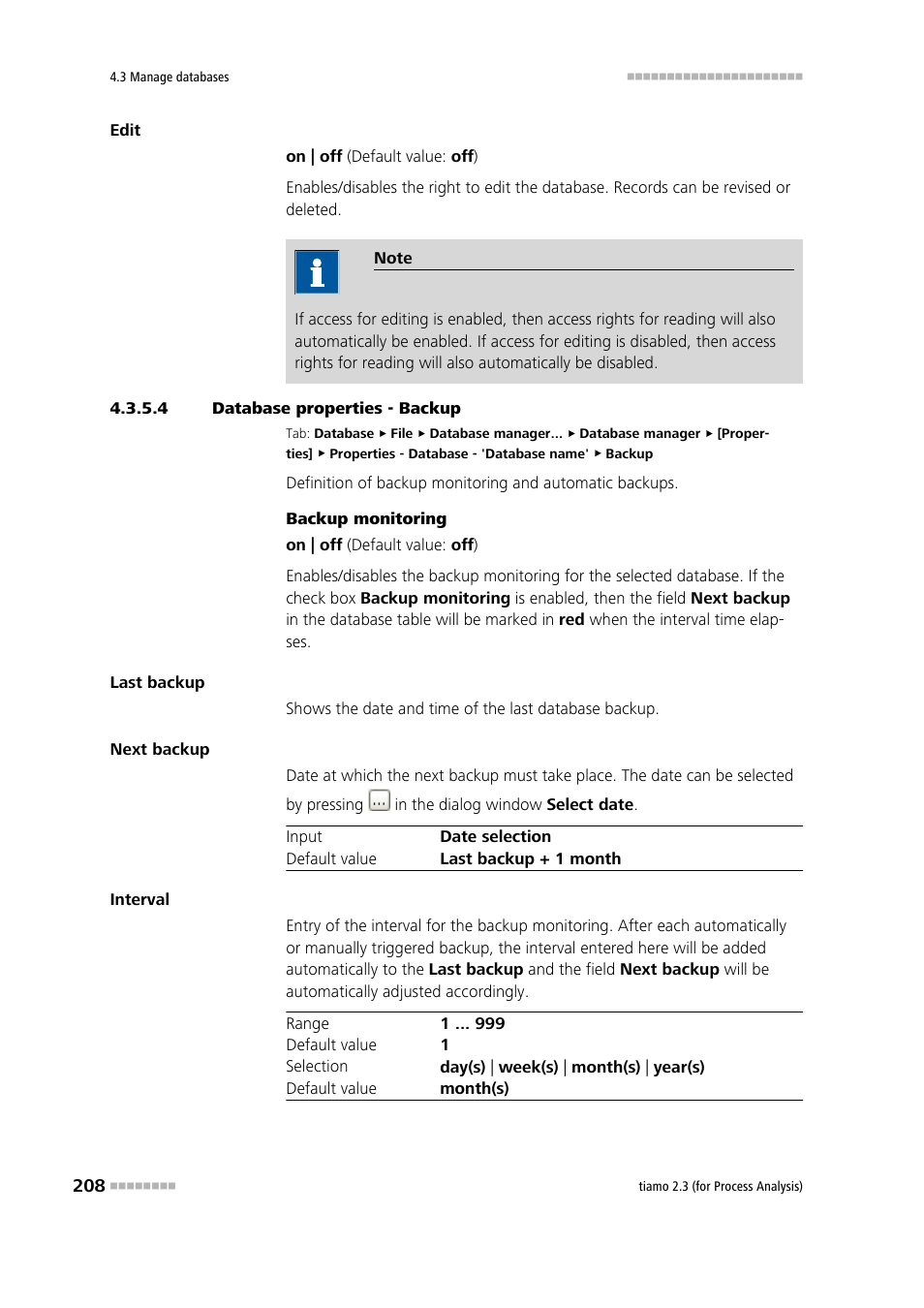 4 database properties - backup | Metrohm tiamo 2.3 (process analysis) User Manual | Page 224 / 1790