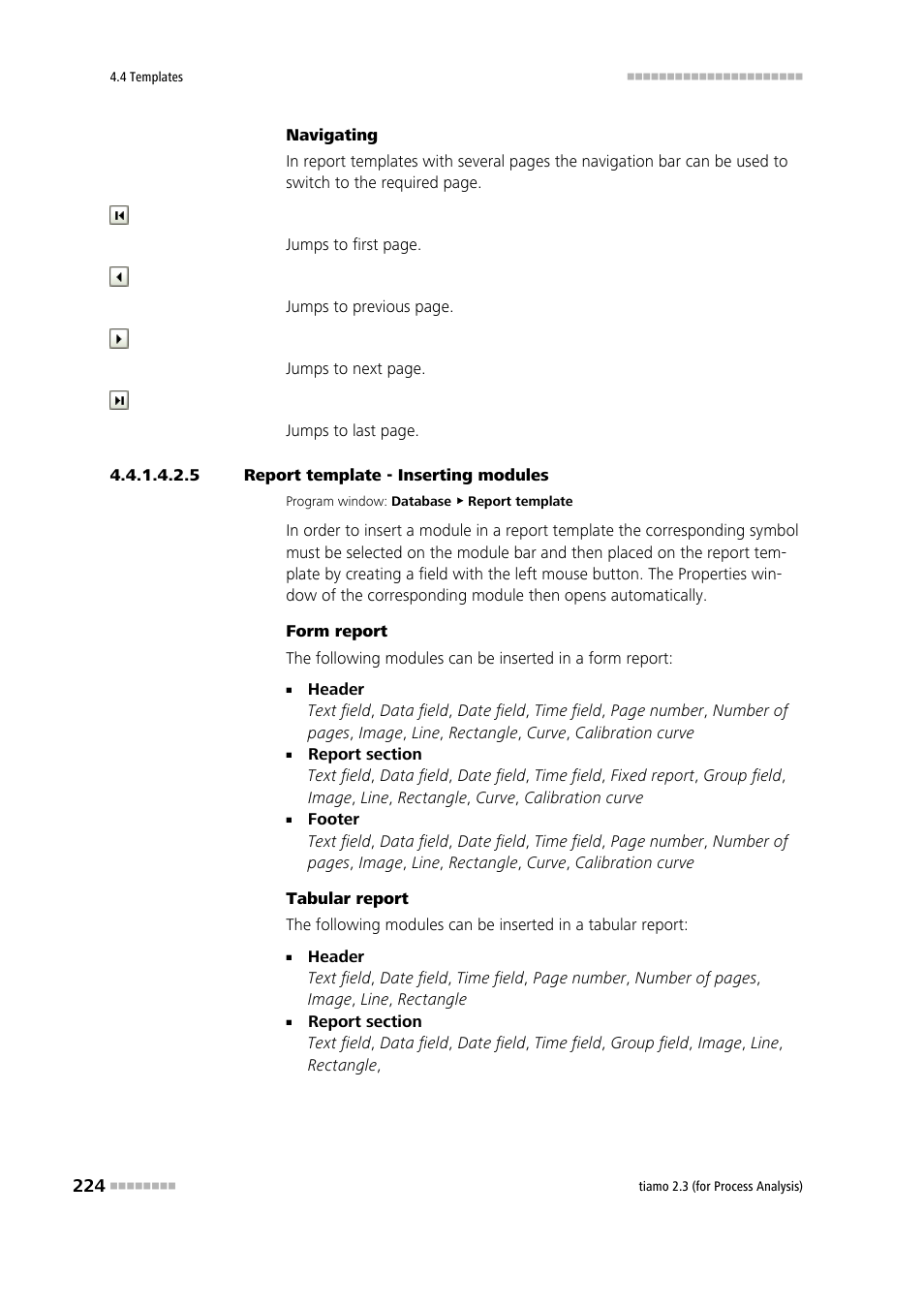 5 report template - inserting modules, Insert modules | Metrohm tiamo 2.3 (process analysis) User Manual | Page 240 / 1790