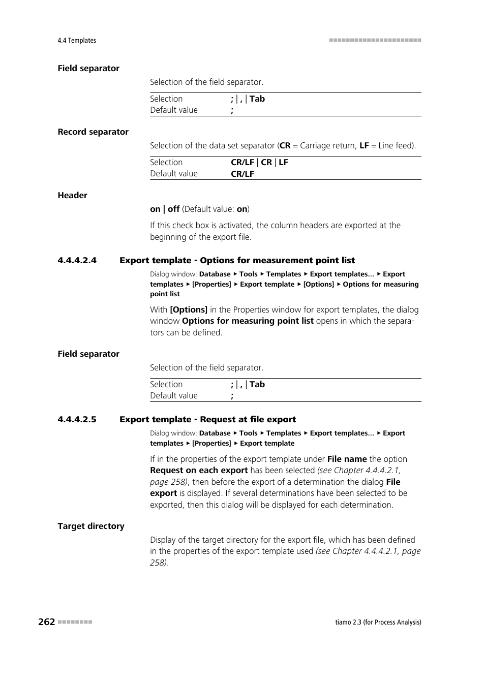 5 export template - request at file export | Metrohm tiamo 2.3 (process analysis) User Manual | Page 278 / 1790