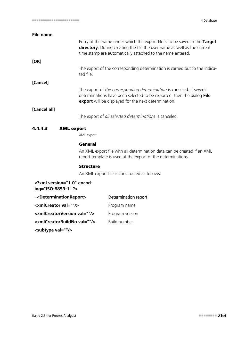 3 xml export | Metrohm tiamo 2.3 (process analysis) User Manual | Page 279 / 1790