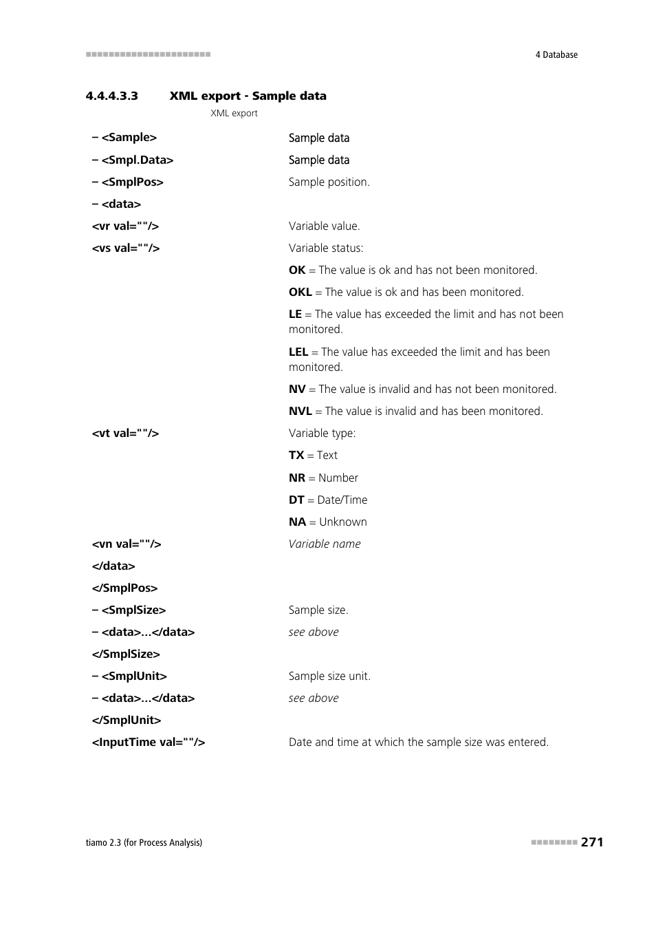 3 xml export - sample data | Metrohm tiamo 2.3 (process analysis) User Manual | Page 287 / 1790