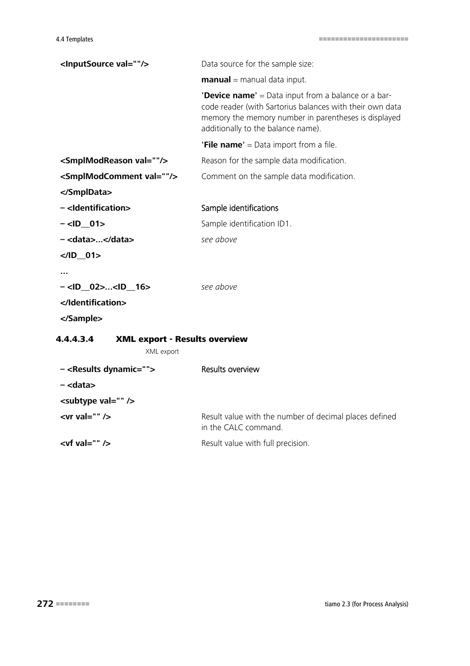 4 xml export - results overview | Metrohm tiamo 2.3 (process analysis) User Manual | Page 288 / 1790