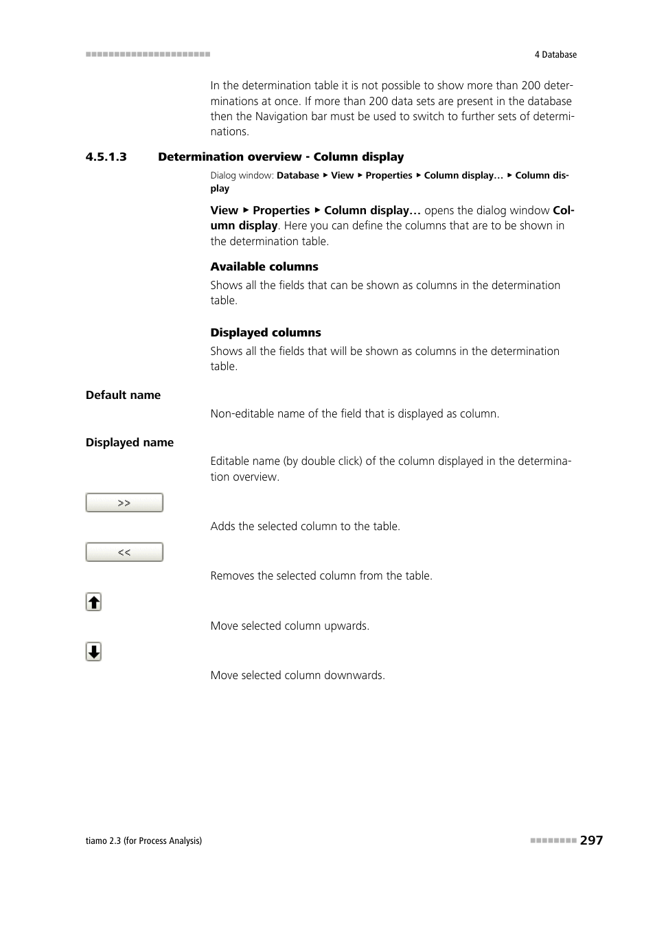 3 determination overview - column display | Metrohm tiamo 2.3 (process analysis) User Manual | Page 313 / 1790