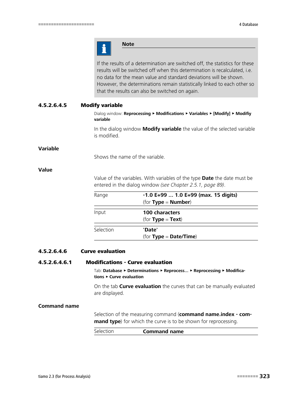 5 modify variable, 6 curve evaluation, 1 modifications - curve evaluation | Metrohm tiamo 2.3 (process analysis) User Manual | Page 339 / 1790