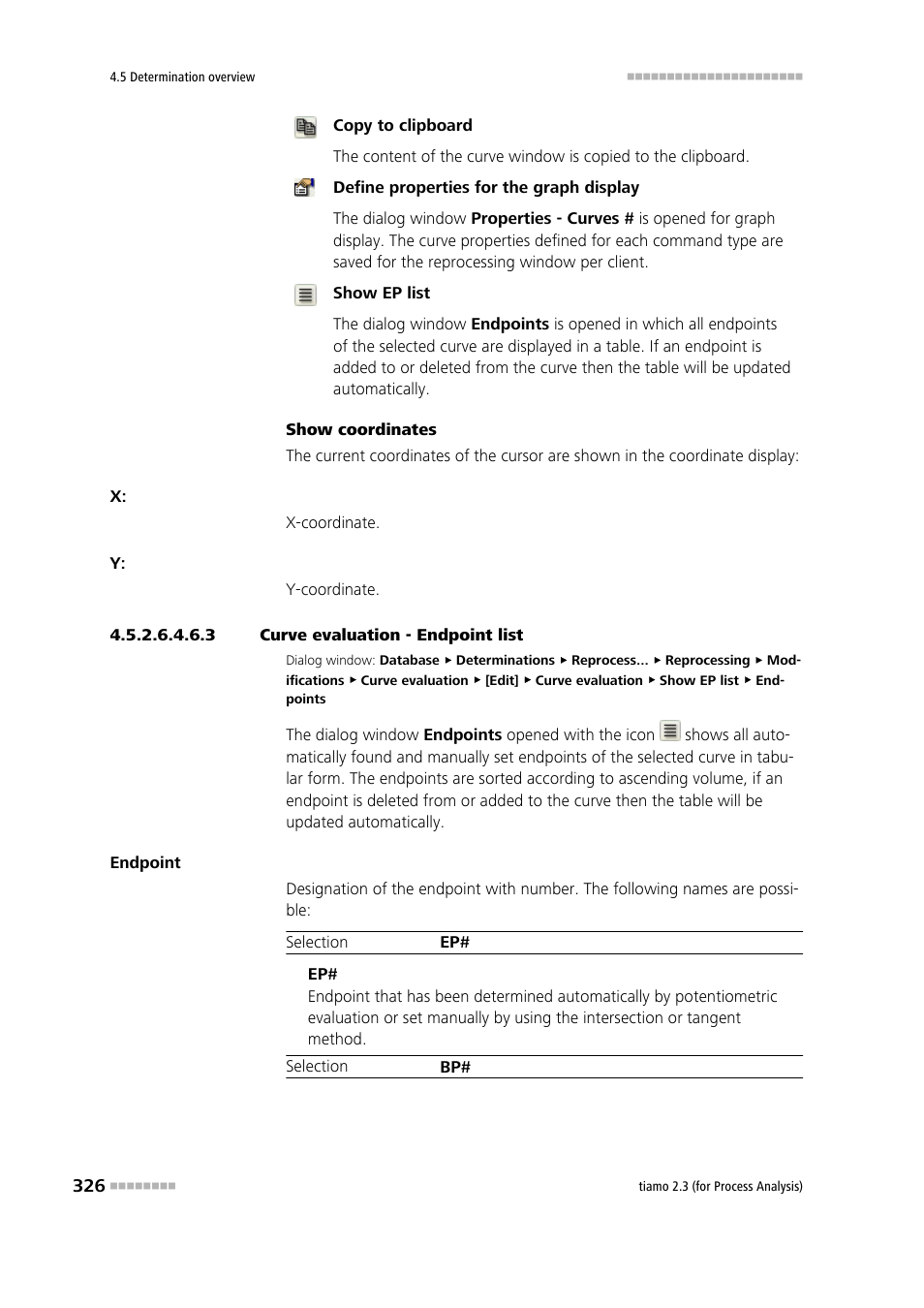 3 curve evaluation - endpoint list | Metrohm tiamo 2.3 (process analysis) User Manual | Page 342 / 1790