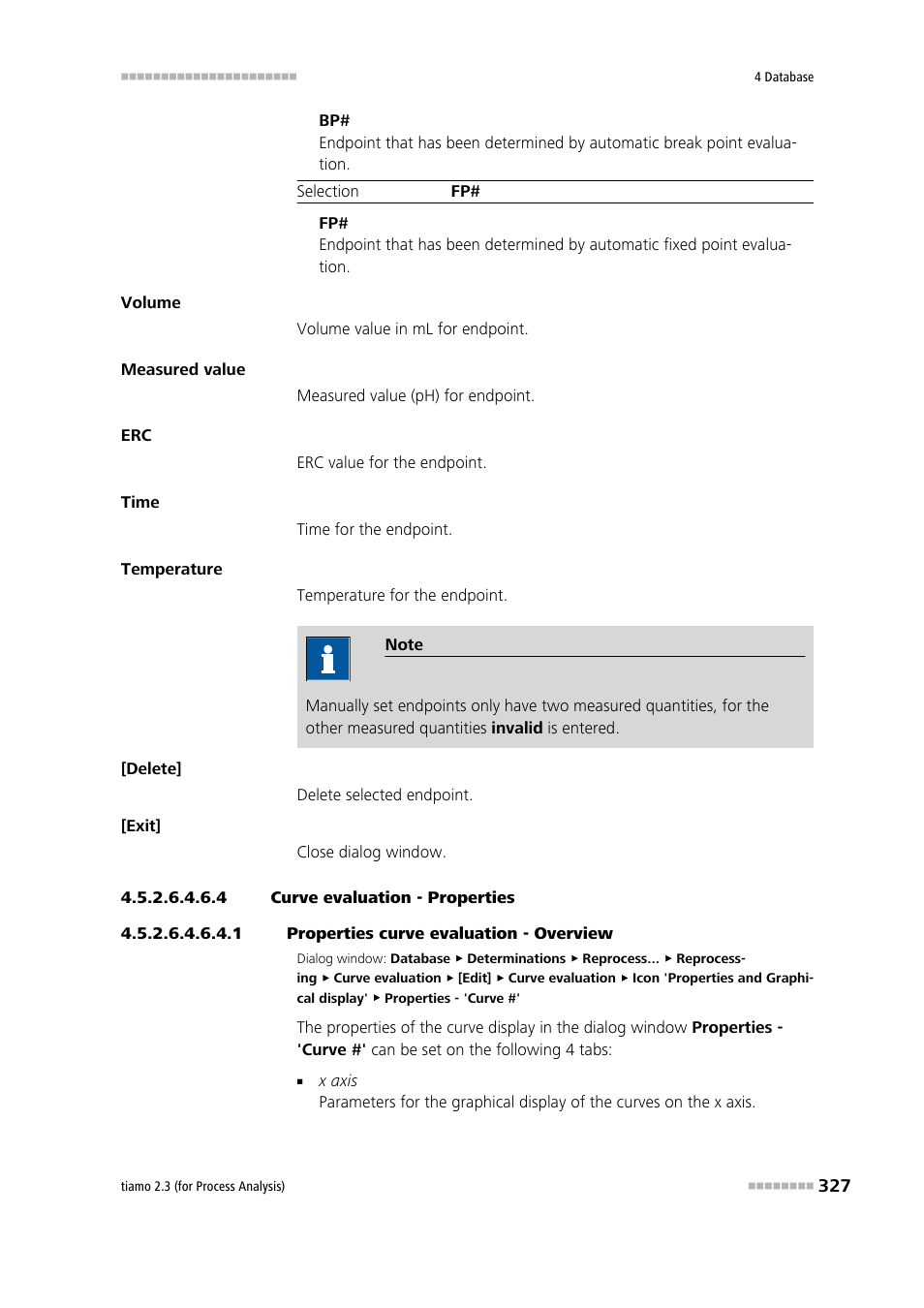 4 curve evaluation - properties, 1 properties curve evaluation - overview | Metrohm tiamo 2.3 (process analysis) User Manual | Page 343 / 1790