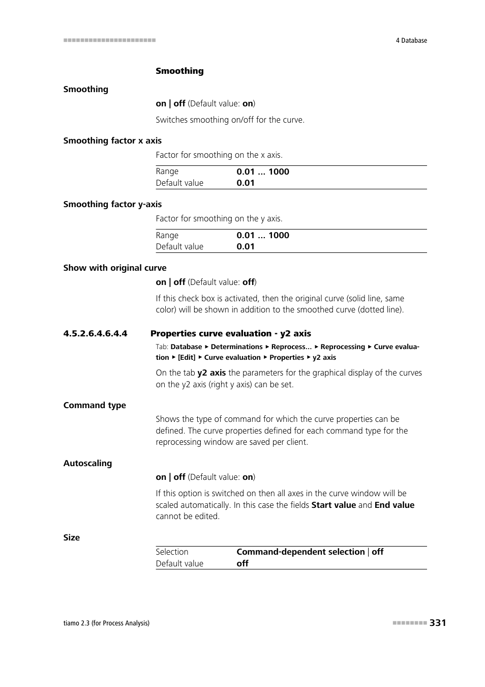 4 properties curve evaluation - y2 axis | Metrohm tiamo 2.3 (process analysis) User Manual | Page 347 / 1790