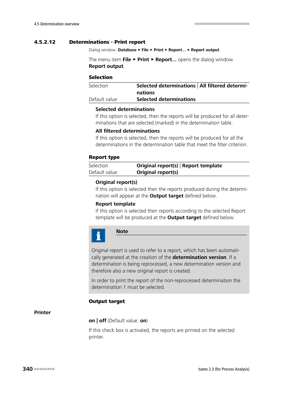 12 determinations - print report, Determinations - print report | Metrohm tiamo 2.3 (process analysis) User Manual | Page 356 / 1790