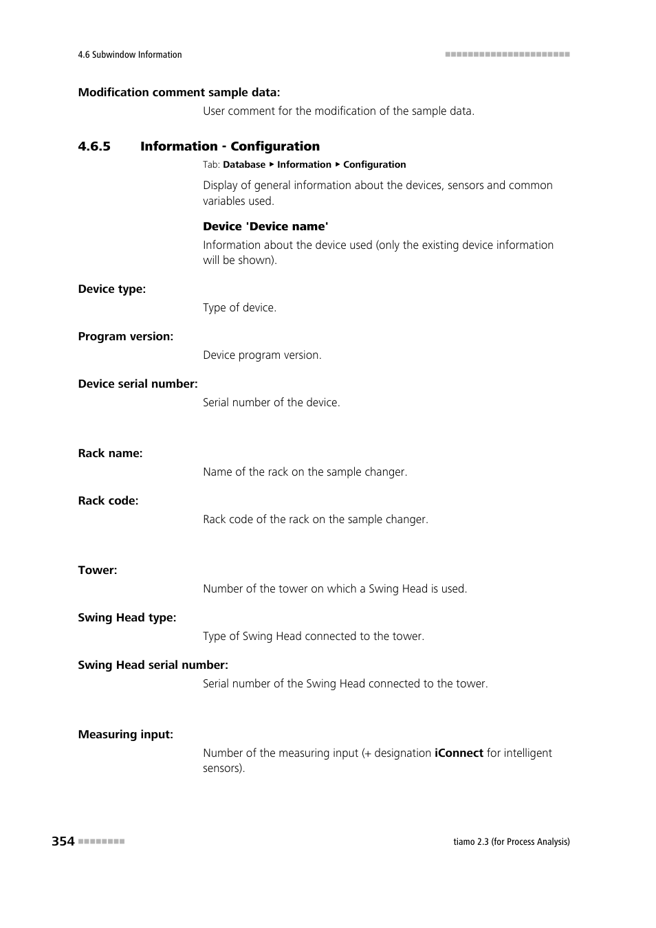 5 information - configuration, Information - configuration, Configuration | Metrohm tiamo 2.3 (process analysis) User Manual | Page 370 / 1790