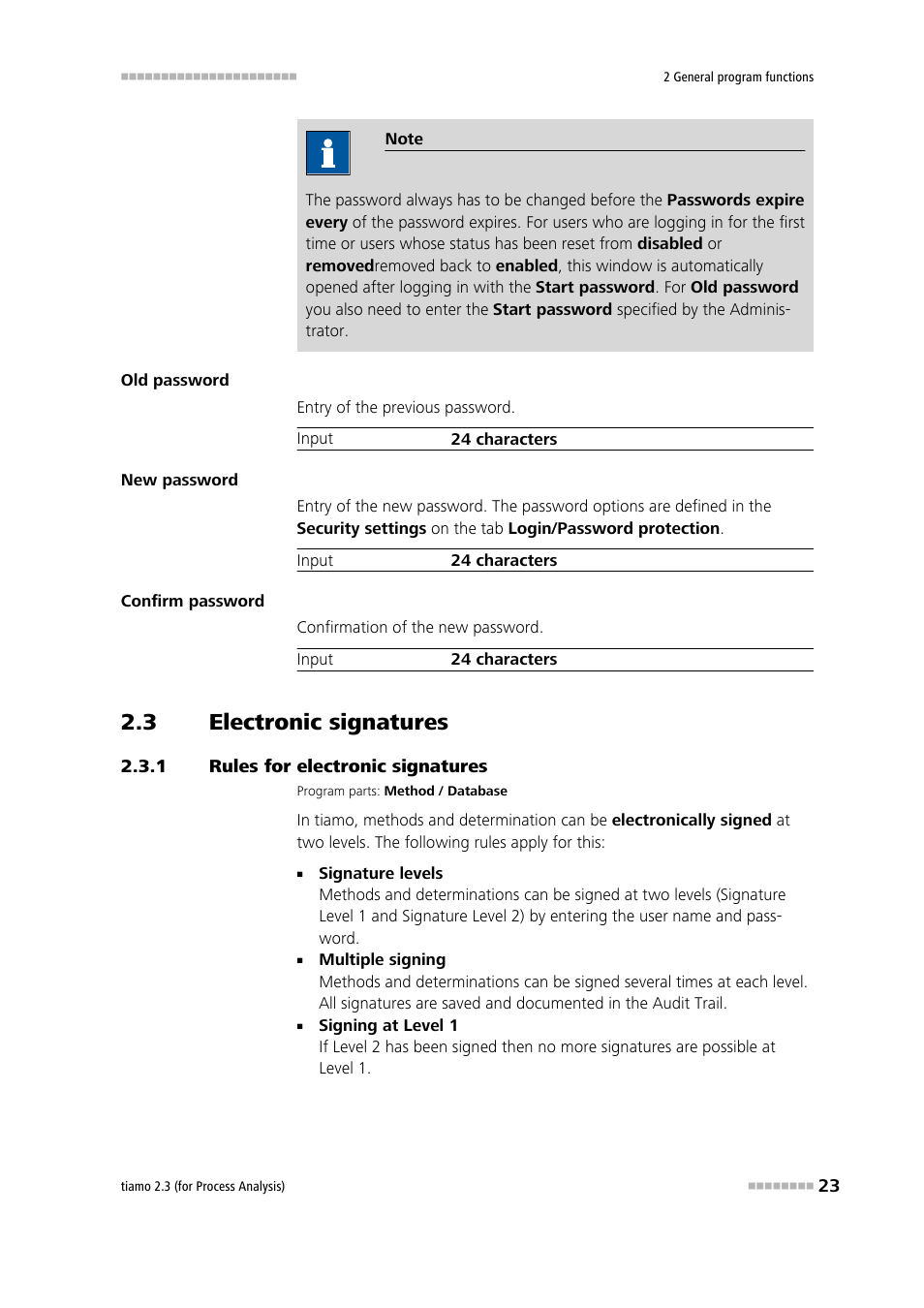 3 electronic signatures, 1 rules for electronic signatures, Electronic signatures | Rules for electronic signatures | Metrohm tiamo 2.3 (process analysis) User Manual | Page 39 / 1790