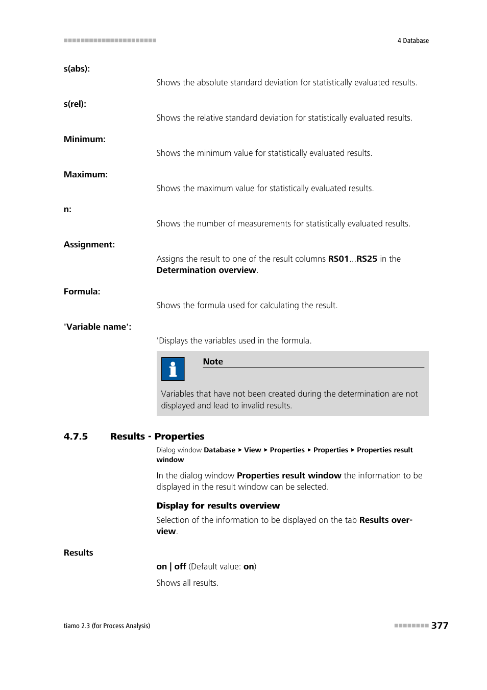 5 results - properties, Results - properties | Metrohm tiamo 2.3 (process analysis) User Manual | Page 393 / 1790