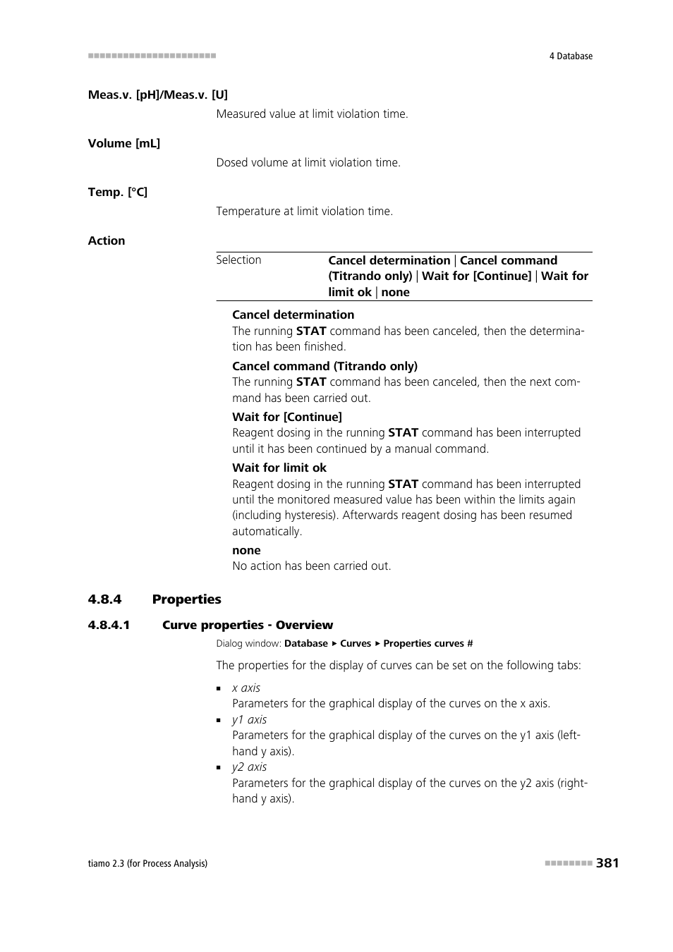 4 properties, 1 curve properties - overview, Properties | Metrohm tiamo 2.3 (process analysis) User Manual | Page 397 / 1790