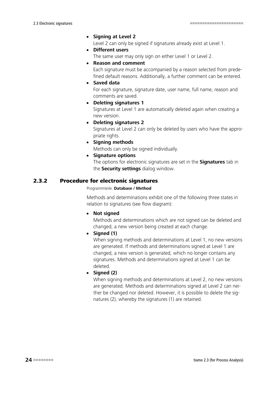 2 procedure for electronic signatures, Procedure for electronic signatures | Metrohm tiamo 2.3 (process analysis) User Manual | Page 40 / 1790