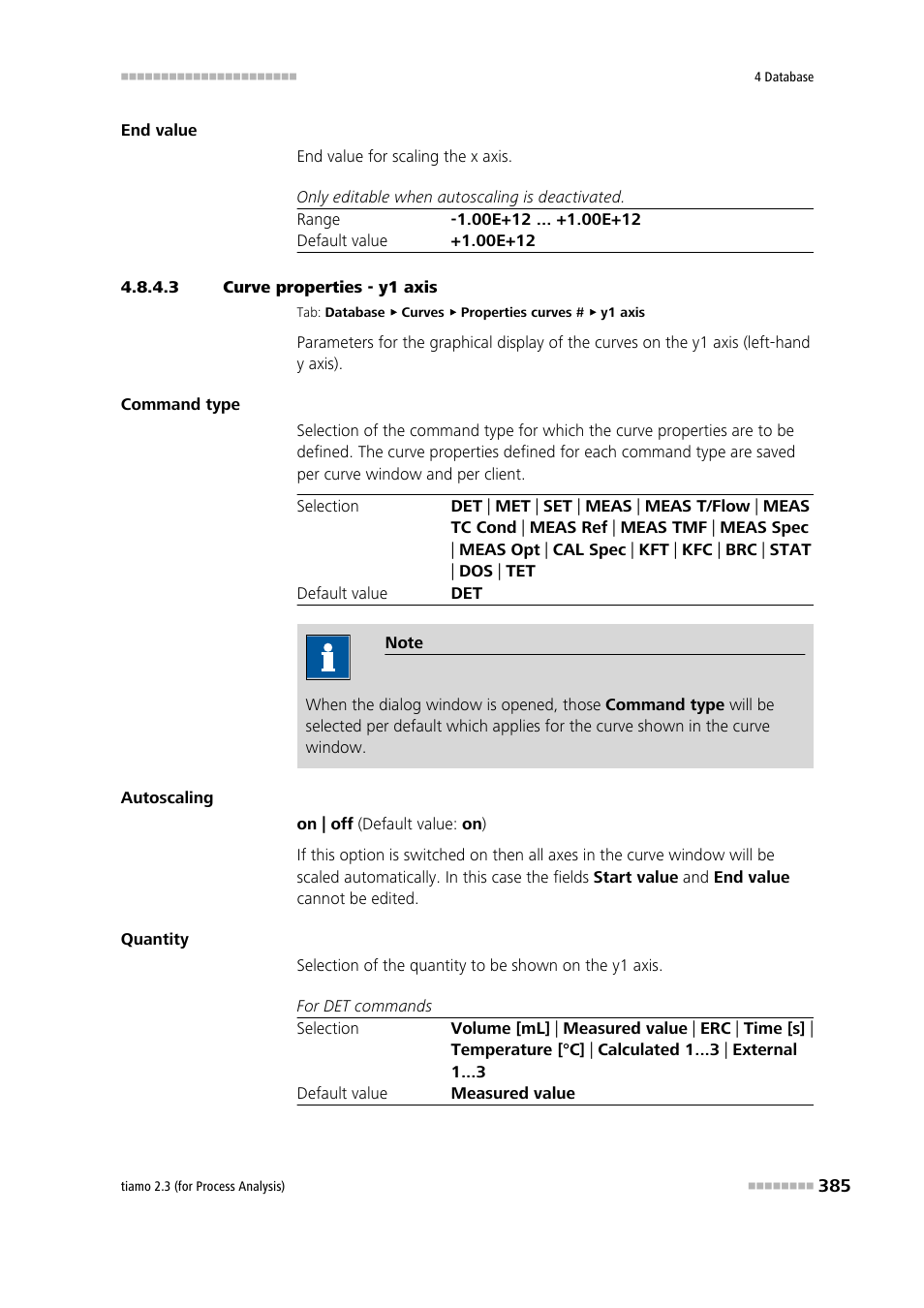 3 curve properties - y1 axis, Y1 axis | Metrohm tiamo 2.3 (process analysis) User Manual | Page 401 / 1790