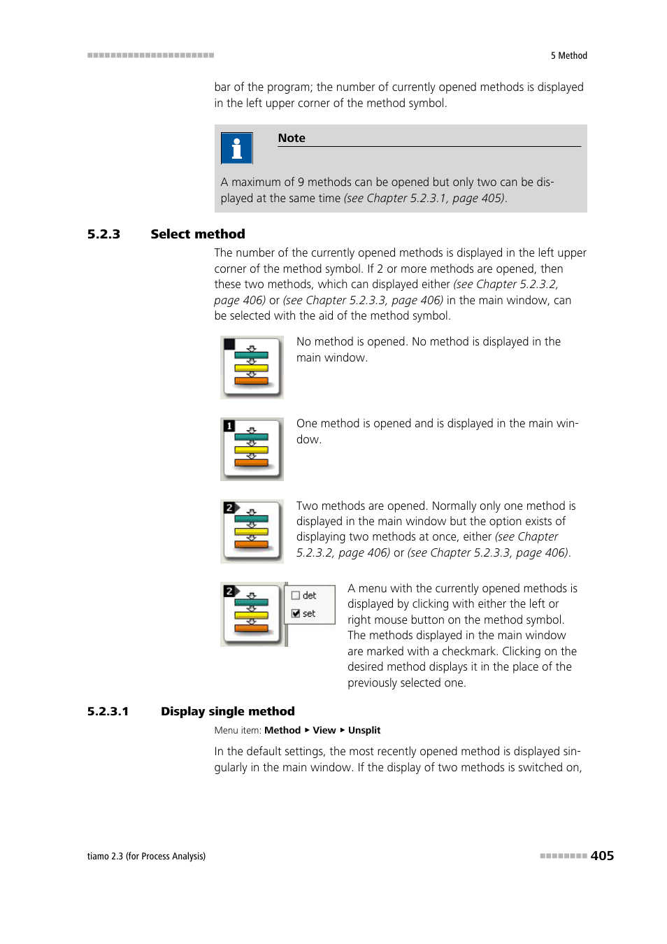 3 select method, 1 display single method, Select method | Metrohm tiamo 2.3 (process analysis) User Manual | Page 421 / 1790