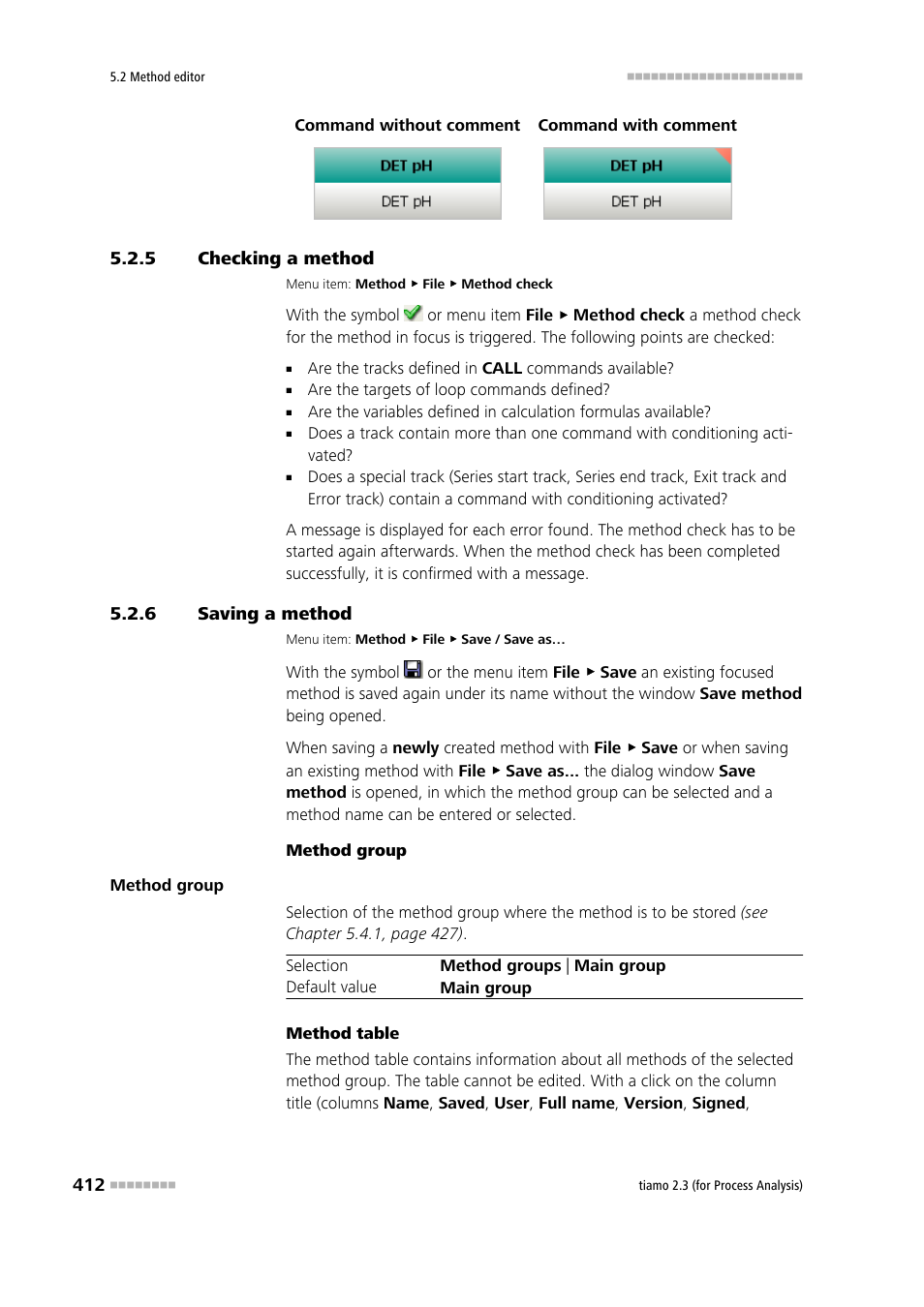 5 checking a method, 6 saving a method, Checking a method | Saving a method | Metrohm tiamo 2.3 (process analysis) User Manual | Page 428 / 1790