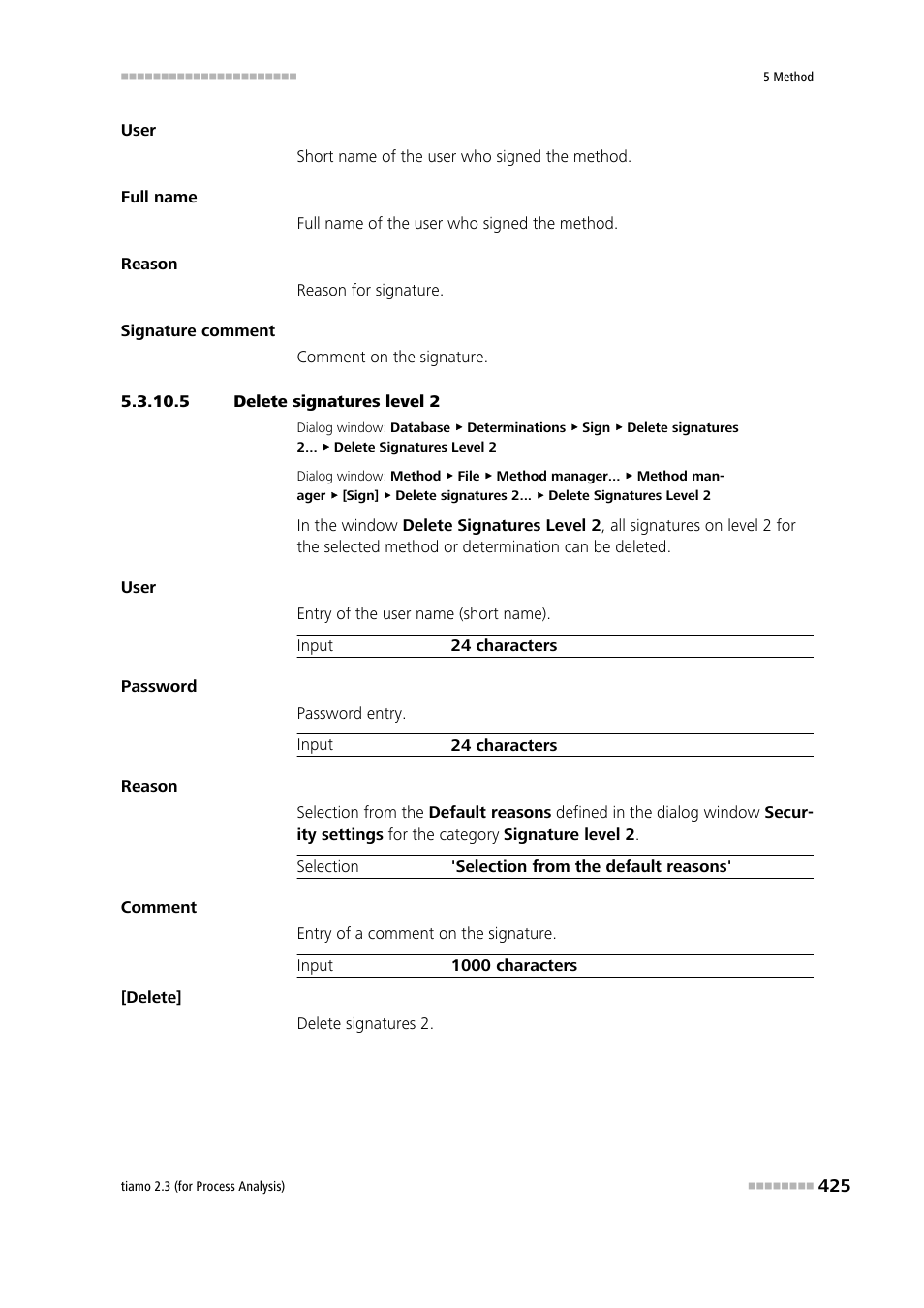 5 delete signatures level 2 | Metrohm tiamo 2.3 (process analysis) User Manual | Page 441 / 1790