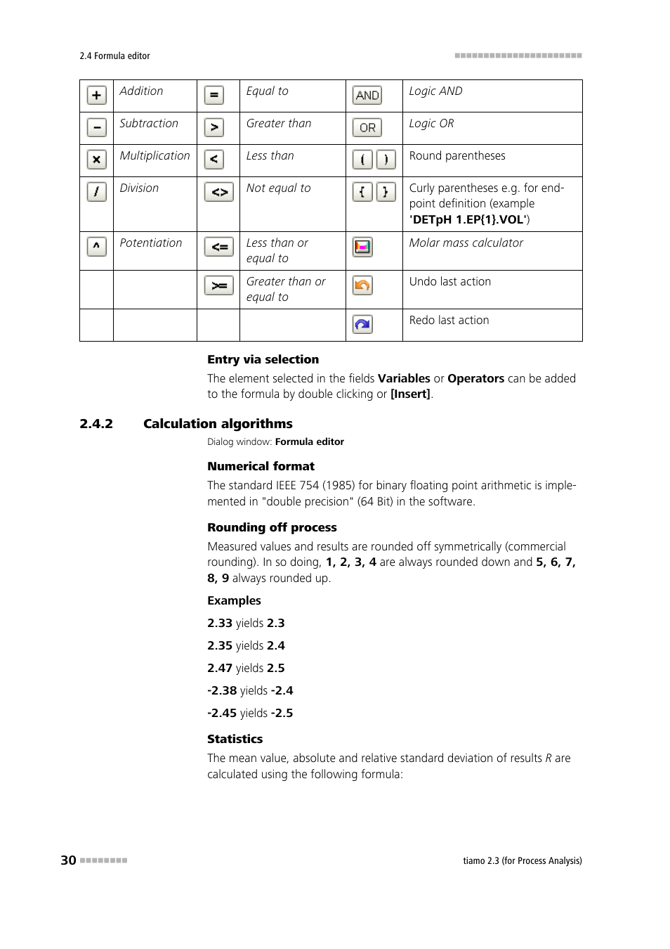 2 calculation algorithms, Calculation algorithms | Metrohm tiamo 2.3 (process analysis) User Manual | Page 46 / 1790