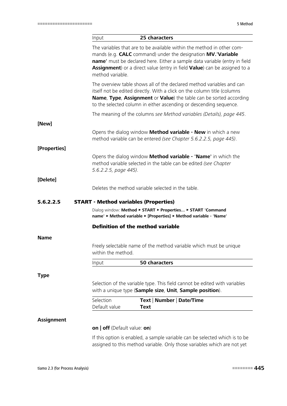 5 start - method variables (properties) | Metrohm tiamo 2.3 (process analysis) User Manual | Page 461 / 1790