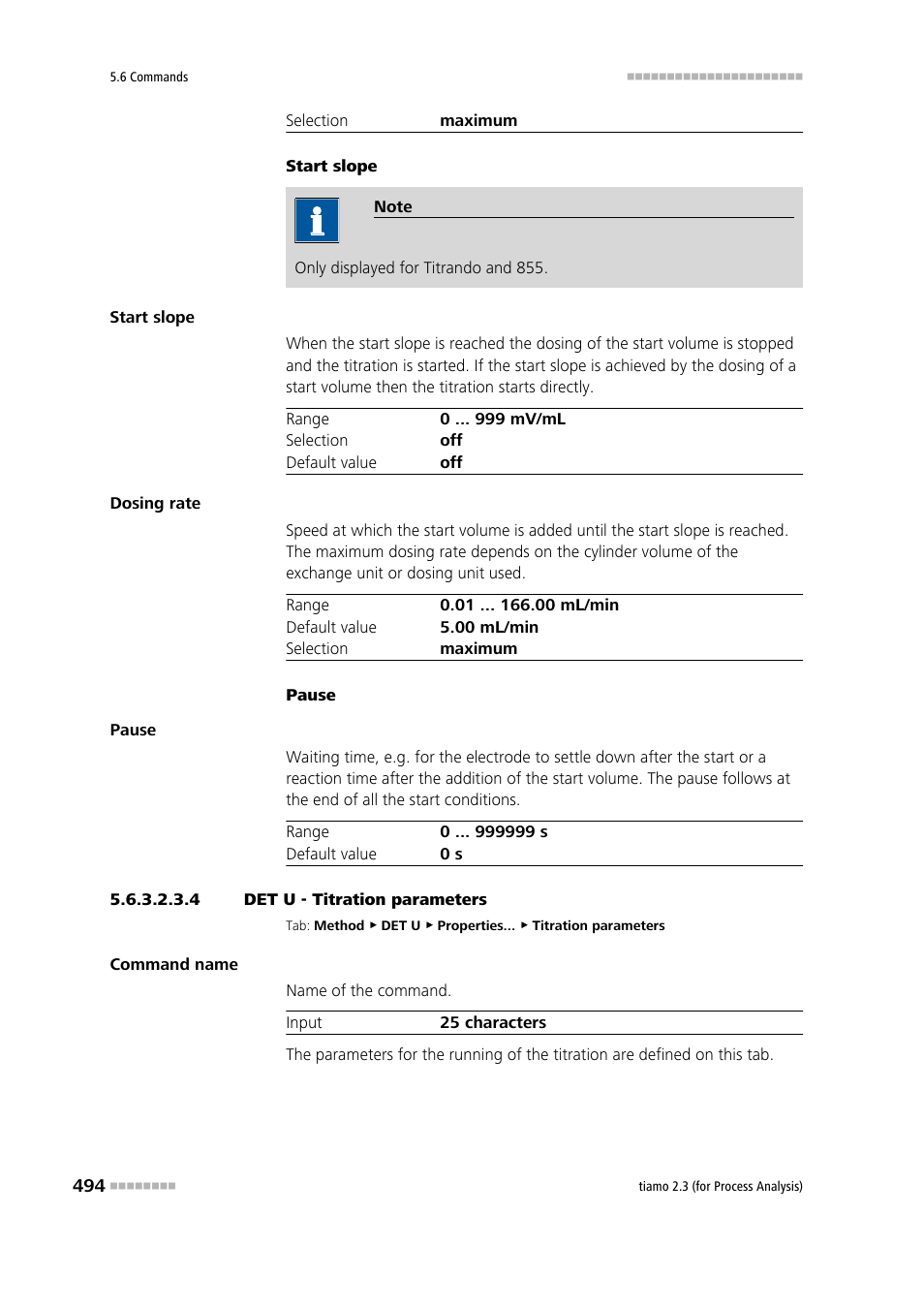 4 det u - titration parameters | Metrohm tiamo 2.3 (process analysis) User Manual | Page 510 / 1790