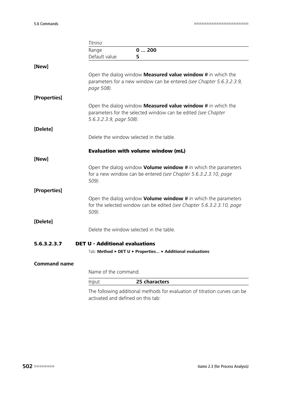 7 det u - additional evaluations, Additional evaluations | Metrohm tiamo 2.3 (process analysis) User Manual | Page 518 / 1790