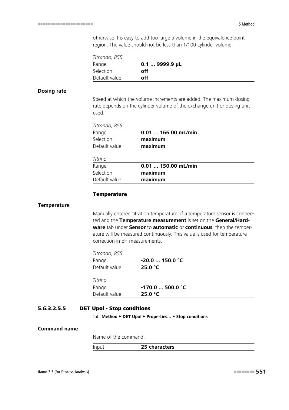 5 det upol - stop conditions, Stop conditions | Metrohm tiamo 2.3 (process analysis) User Manual | Page 567 / 1790