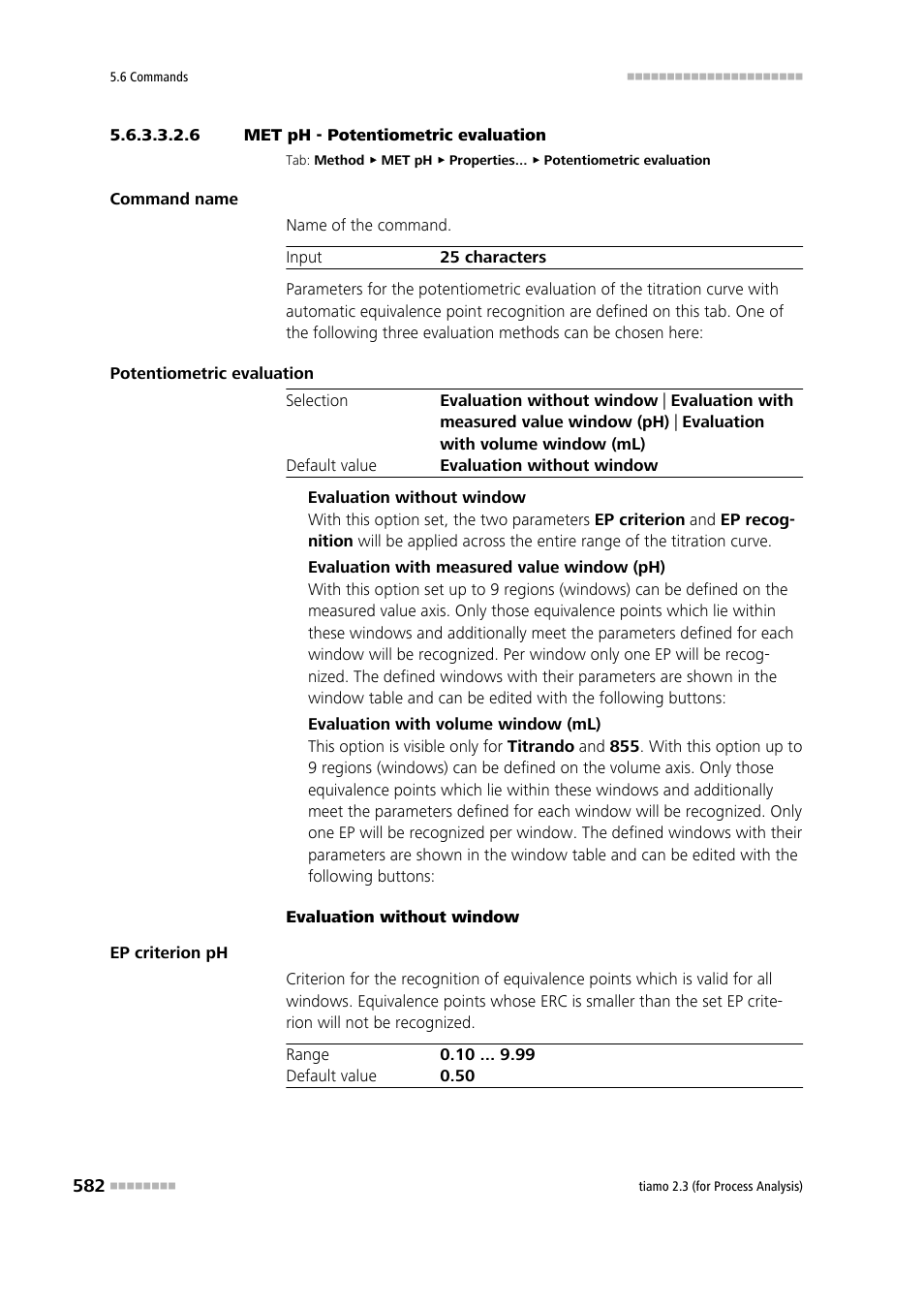 6 met ph - potentiometric evaluation, Potentiometric evaluation | Metrohm tiamo 2.3 (process analysis) User Manual | Page 598 / 1790