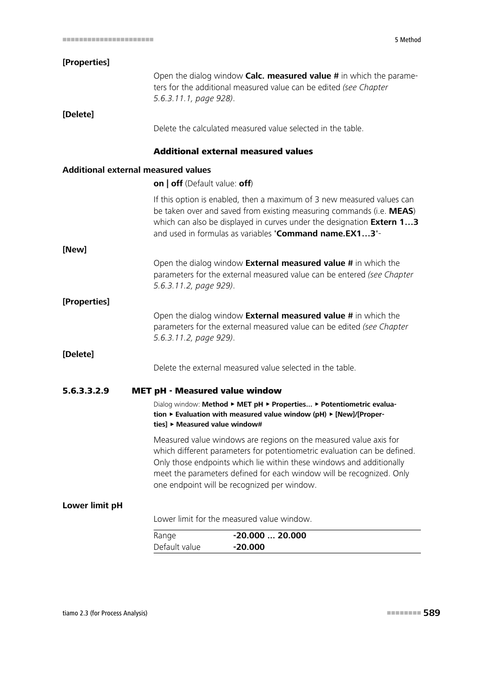 9 met ph - measured value window | Metrohm tiamo 2.3 (process analysis) User Manual | Page 605 / 1790