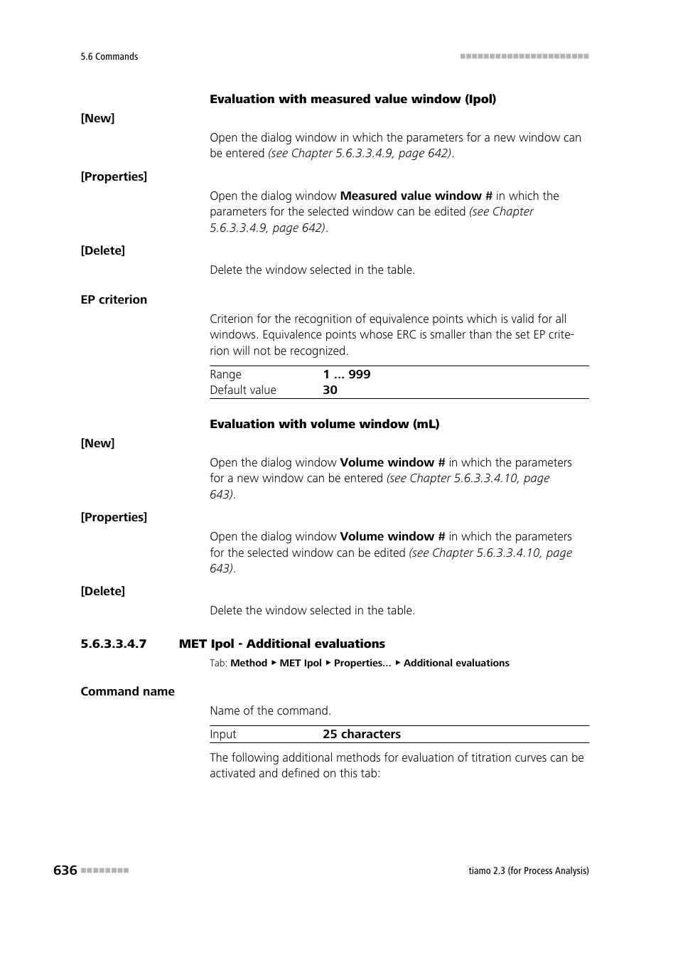 7 met ipol - additional evaluations, Additional evaluations | Metrohm tiamo 2.3 (process analysis) User Manual | Page 652 / 1790