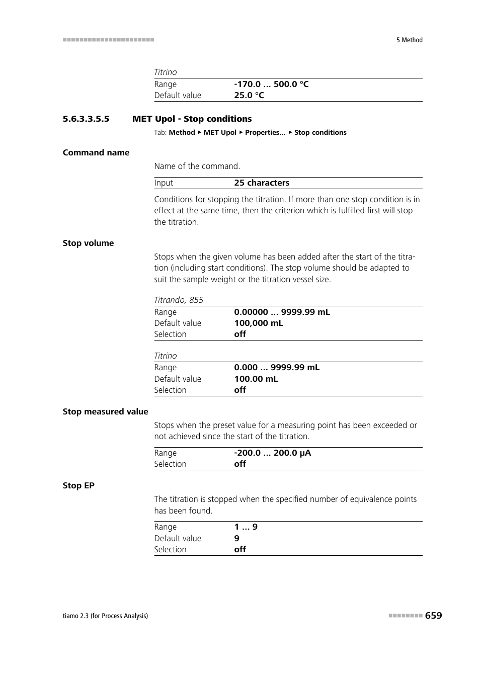 5 met upol - stop conditions, Stop conditions | Metrohm tiamo 2.3 (process analysis) User Manual | Page 675 / 1790