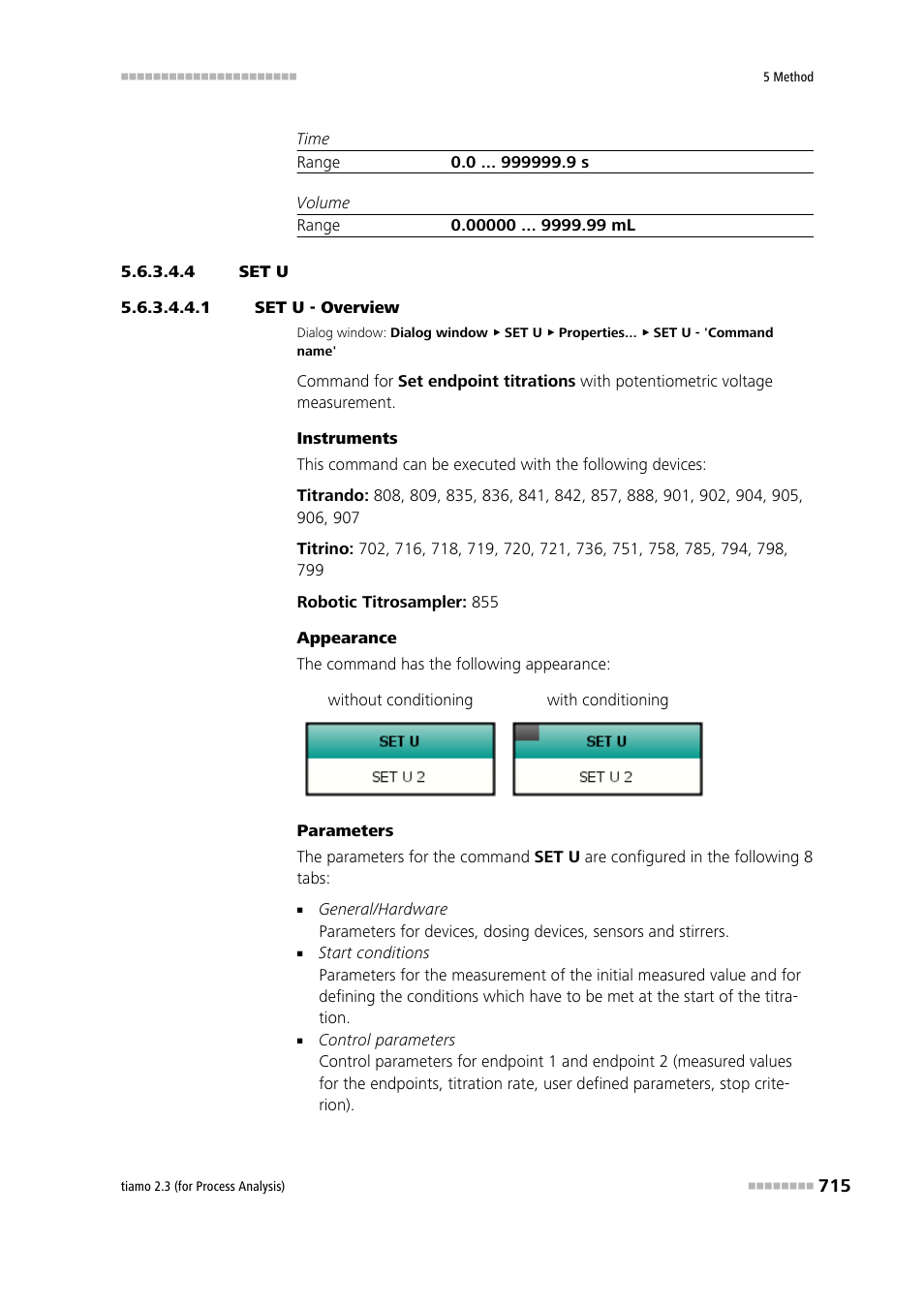 4 set u, 1 set u - overview | Metrohm tiamo 2.3 (process analysis) User Manual | Page 731 / 1790