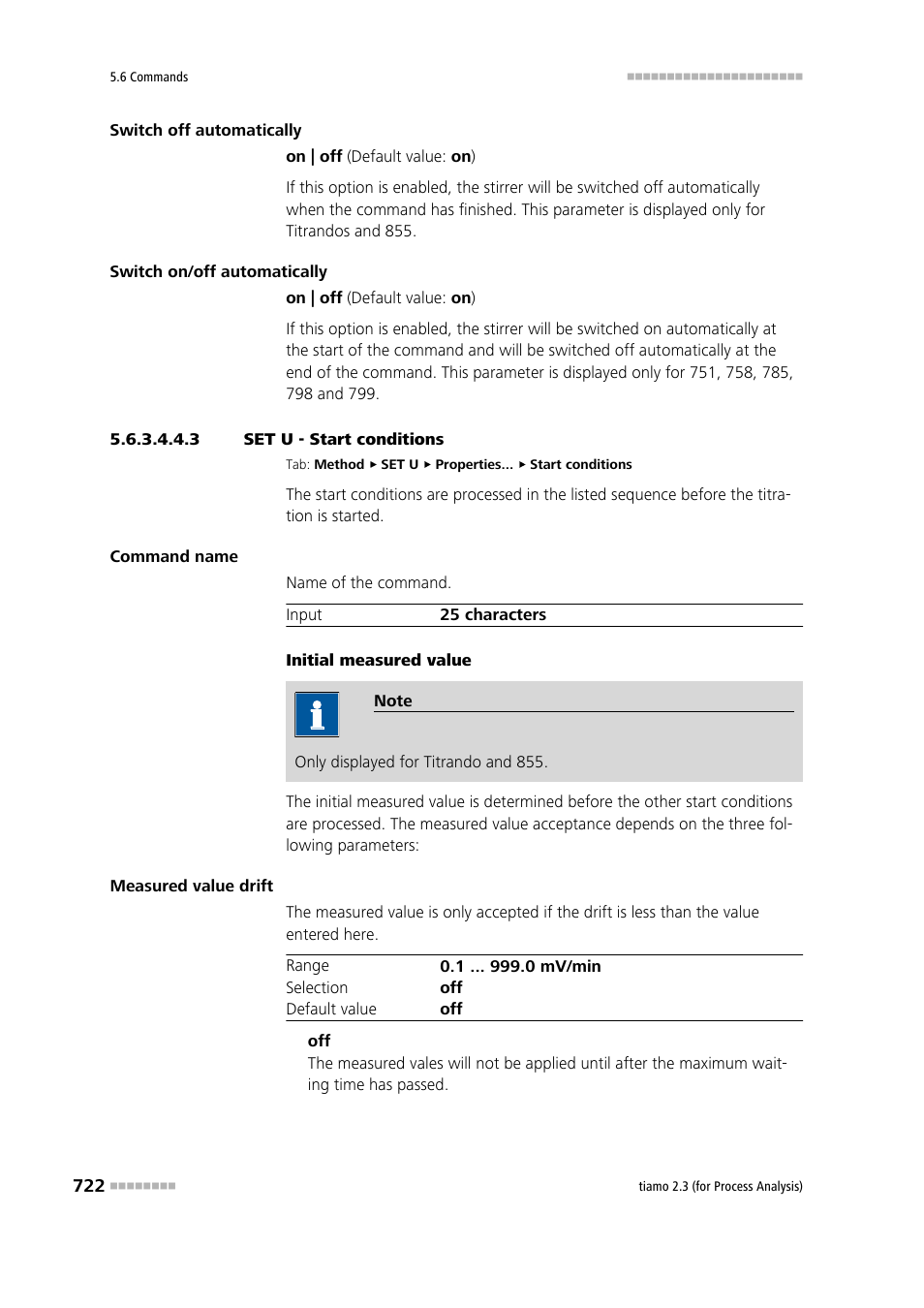 3 set u - start conditions | Metrohm tiamo 2.3 (process analysis) User Manual | Page 738 / 1790