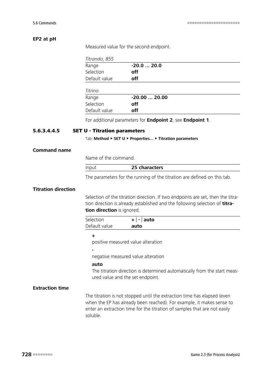 5 set u - titration parameters, Titration parameters | Metrohm tiamo 2.3 (process analysis) User Manual | Page 744 / 1790