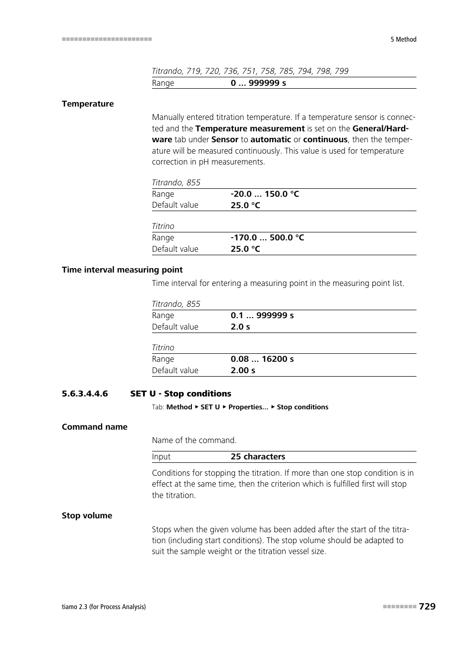 6 set u - stop conditions, Stop conditions | Metrohm tiamo 2.3 (process analysis) User Manual | Page 745 / 1790