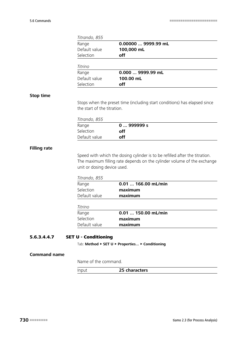 7 set u - conditioning, Conditioning | Metrohm tiamo 2.3 (process analysis) User Manual | Page 746 / 1790