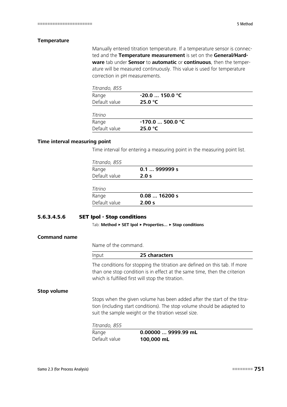 6 set ipol - stop conditions, Stop conditions | Metrohm tiamo 2.3 (process analysis) User Manual | Page 767 / 1790